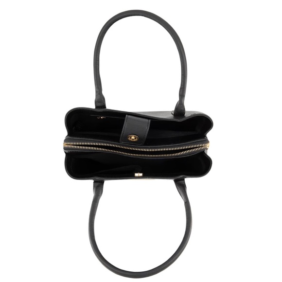 BEBE • Aubrey Ostrich Embossed Crossbody Detachable Strap Satchel with Card Case - Picture 4 of 6